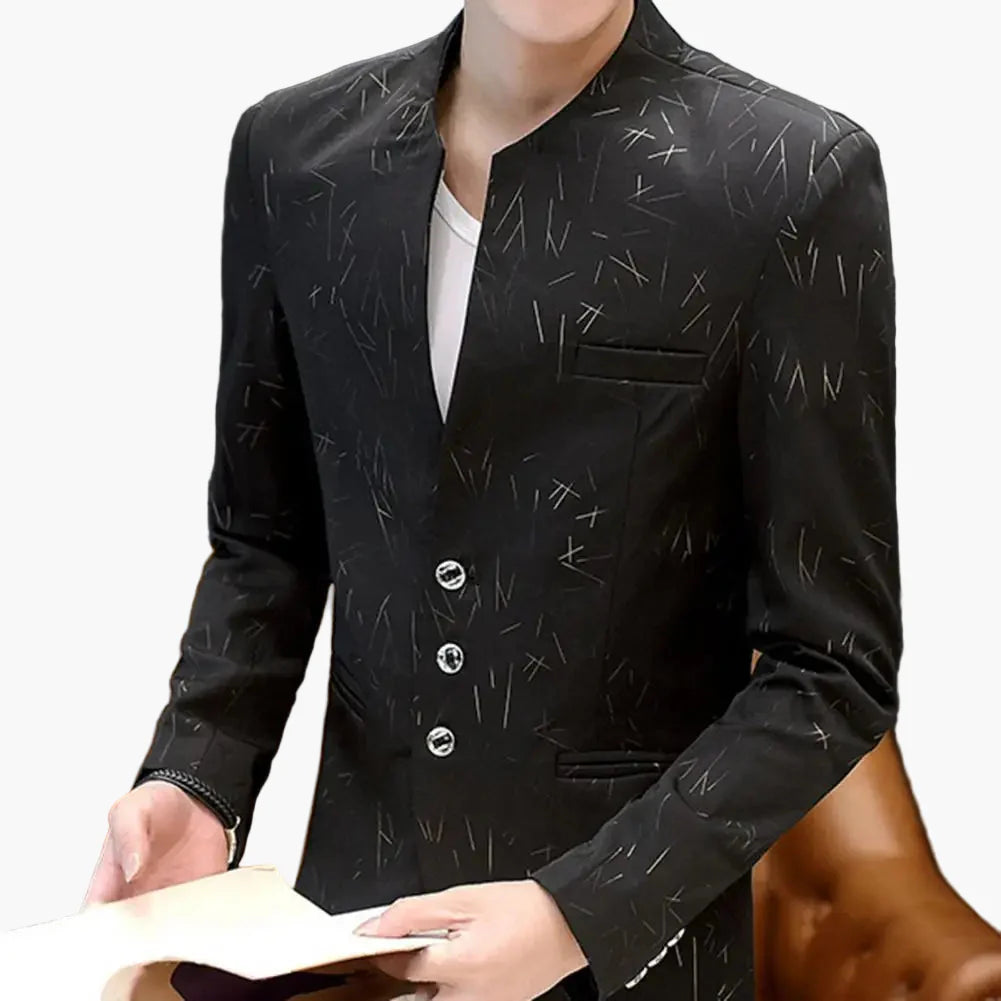 Herren Modernes Slim Fit Sakko mit Muster für Business und Freizeit