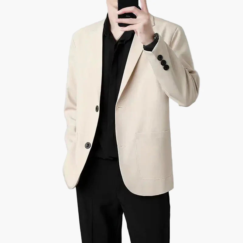 Men's Business Casual Blazer – Modern Single-Breasted Jacket for Office and Everyday Use