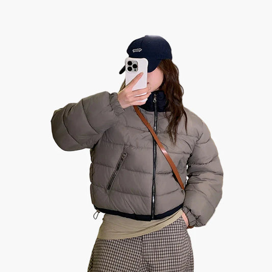 Women's Oversized Quilted Jacket Casual Streetwear Transitional Jacket
