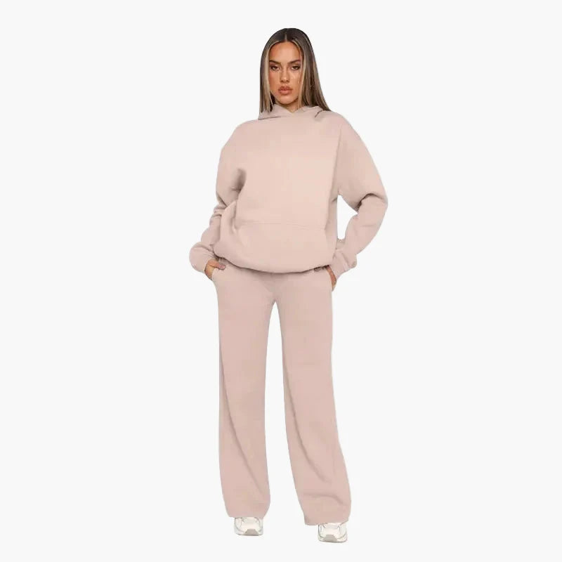 Women's loungewear set hoodie and wide pants – comfortable casual outfit
