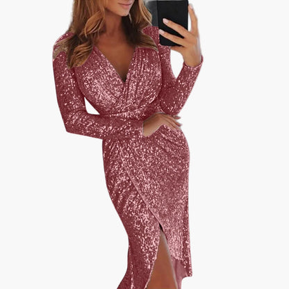 Women's Elegant Evening Dress – Party & Club Dress with Sequins