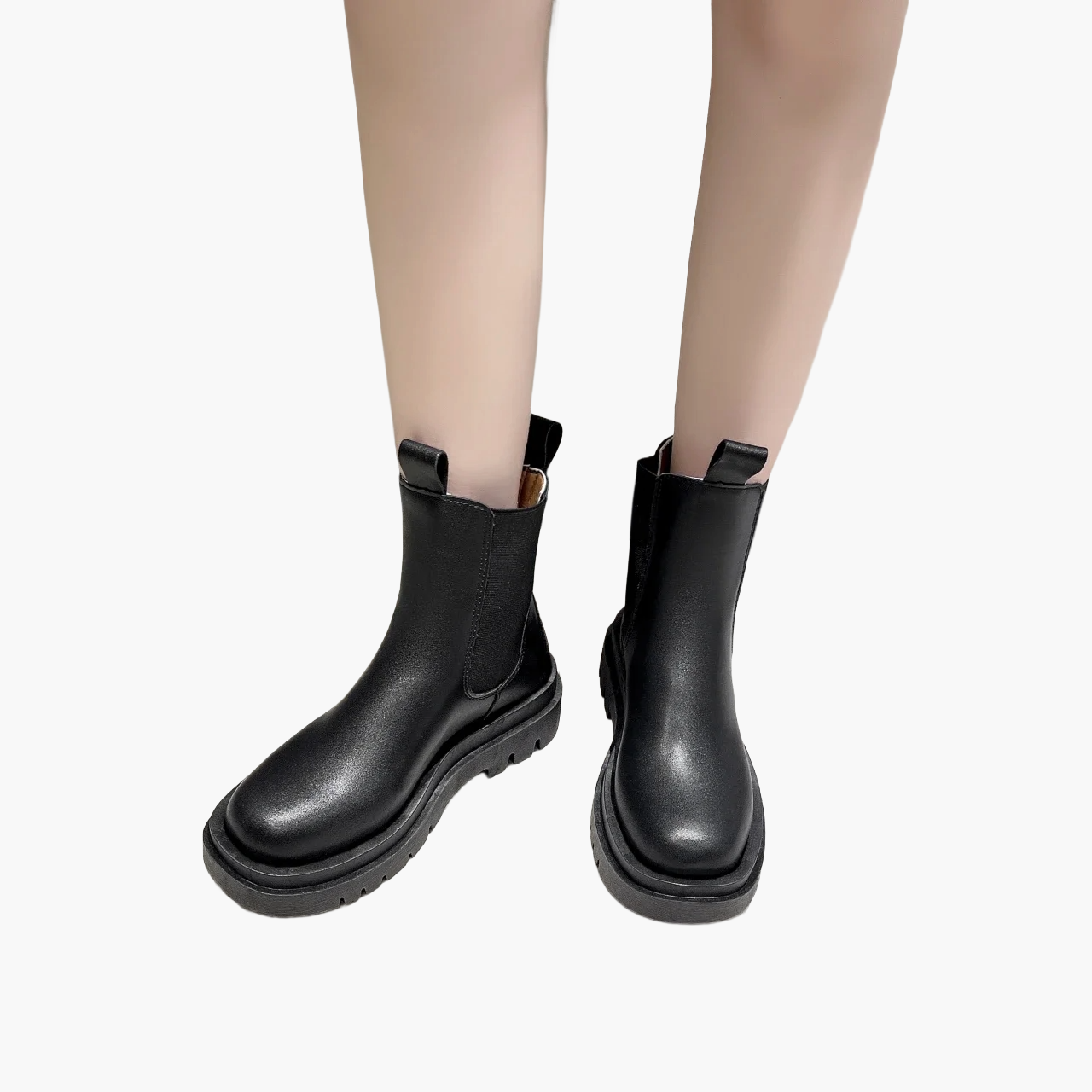 Damen Chelsea Boots mit Plateau und Profilsohle – Modische Stiefeletten für Alltag und Freizeit