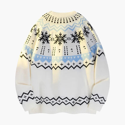 Women's winter sweater with snowflake pattern – Scandinavian knit sweater for cold days