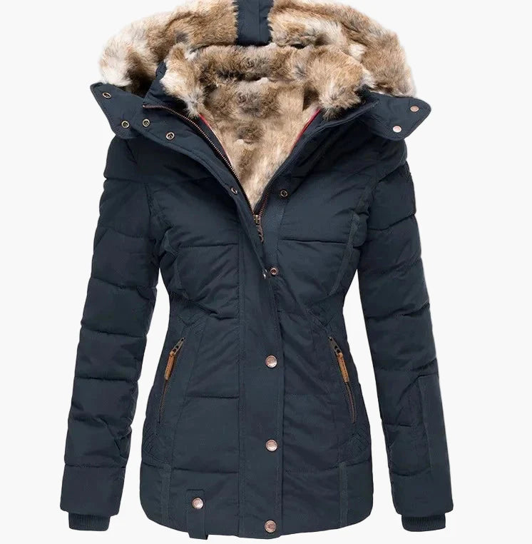 Women's winter jacket with hood – fashionable, tailored quilted jacket for everyday and outdoor use