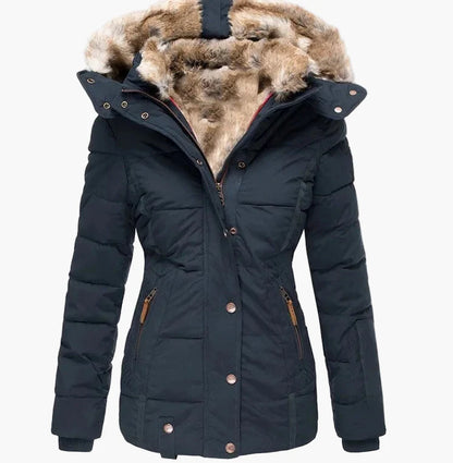 Women's winter jacket with hood – fashionable, tailored quilted jacket for everyday and outdoor use