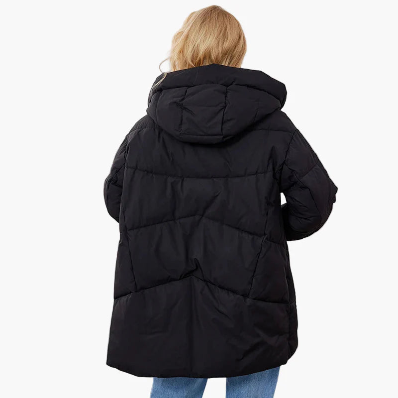 Women's winter quilted jacket with hood – Casual warm outdoor jacket for everyday and leisure use