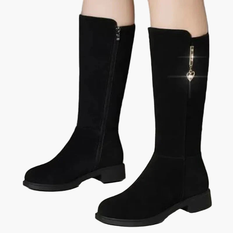 Women's boots with heart zipper, fashionable and versatile for autumn and winter