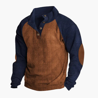 Men's Vintage Casual Sweater with Button Placket – Retro Style for Everyday and Outdoor