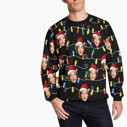 Unisex Ugly Christmas Sweater mit Foto-Print – Lustiger Weihnachts-Pullover für Familie & Freunde