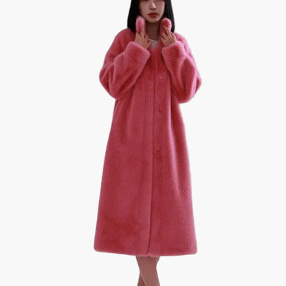 Women's Elegant Long Winter Coat Cozy Style for Everyday and Leisure