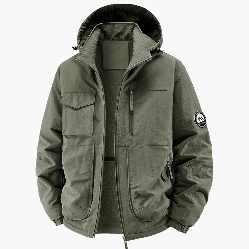 Herren Outdoor Freizeitjacke mit Kapuze – Winddicht & Warm, Ideal für Herbst und Winter