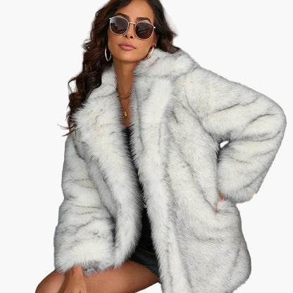 Women's Luxury Faux Fur Jacket – Elegant Winter Coat for Stylish Occasions and Everyday Wear