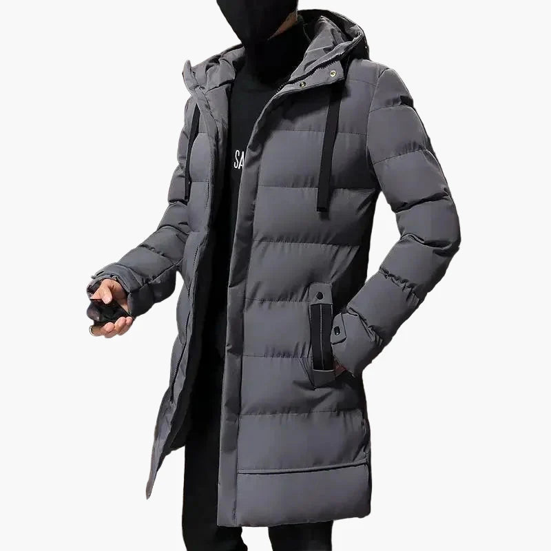 Herren Winter Steppmantel mit Kapuze – Modischer, Halblanger Outdoor Parka für kalte Tage
