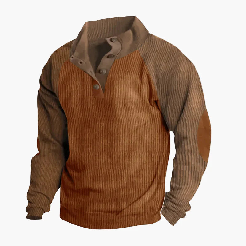 Men's Vintage Casual Sweater with Button Placket – Retro Style for Everyday and Outdoor