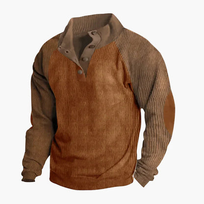 Men's Vintage Casual Sweater with Button Placket – Retro Style for Everyday and Outdoor