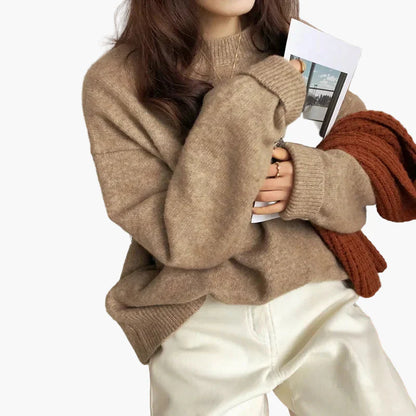 Women's Oversize Sweater Retro Casual Style Autumn Winter Knit Sweater