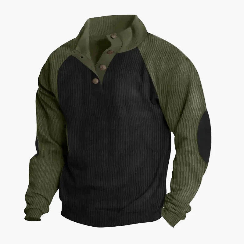 Men's Vintage Casual Sweater with Button Placket – Retro Style for Everyday and Outdoor