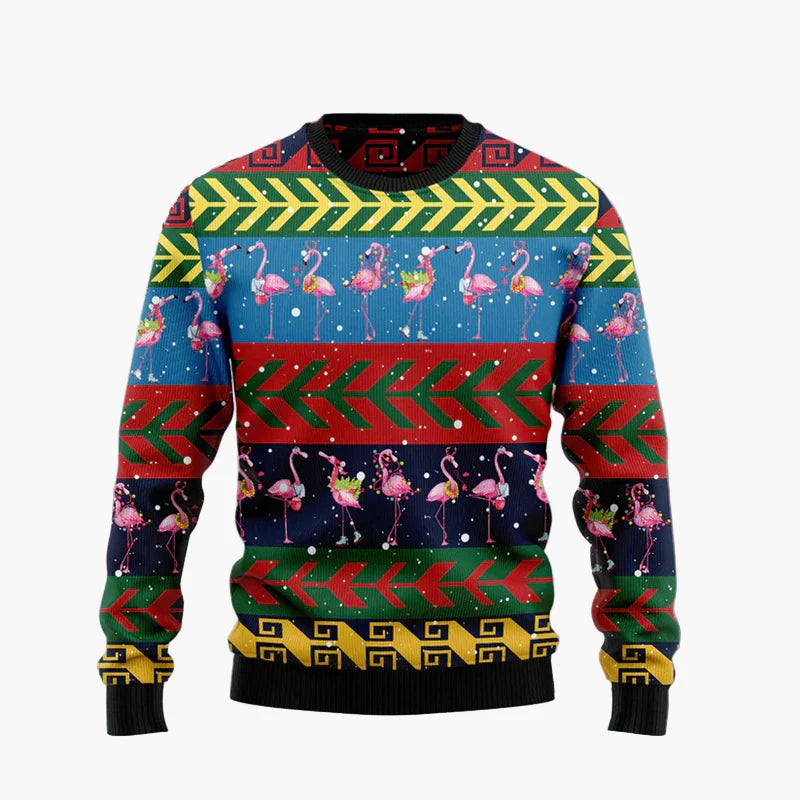 Men's & Women's Christmas Sweater Flamingo Funny – Ugly Christmas Sweater for Groups & Friends