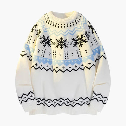 Women's winter sweater with snowflake pattern – Scandinavian knit sweater for cold days