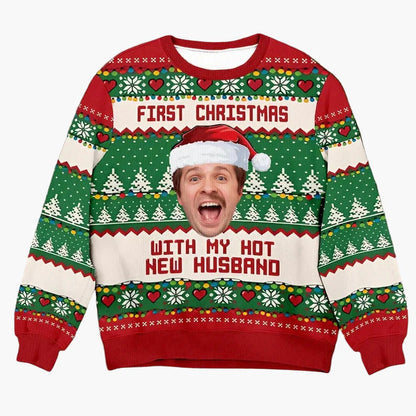 Unisex Ugly Christmas Sweater mit Foto-Print – Lustiger Weihnachts-Pullover für Familie & Freunde