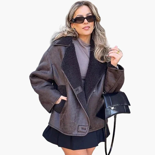 Women's Oversized Streetstyle Jacket for Autumn and Winter – Fashionable Transitional Jacket