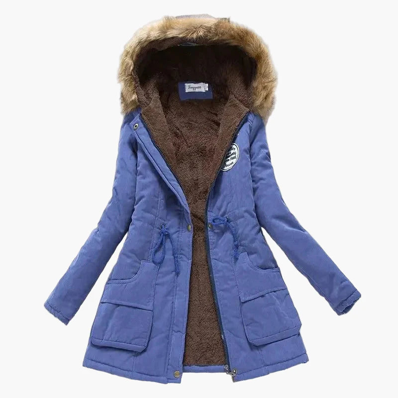 Women's winter parka with hood and fleece lining – fashionable coat for cold days