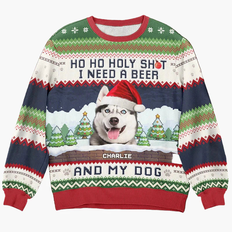 Unisex Ugly Christmas Sweater mit Foto-Print – Lustiger Weihnachts-Pullover für Familie & Freunde