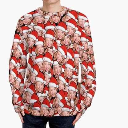 Unisex Ugly Christmas Sweater mit Foto-Print – Lustiger Weihnachts-Pullover für Familie & Freunde