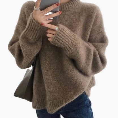 Damen Oversize Strickpullover im Retro-Stil für Herbst und Winter – Modischer Alltagspullover mit lockerer Passform