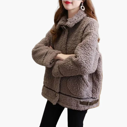 Women's Teddy Fur Jacket – Fashionable Casual Coat for Autumn and Winter