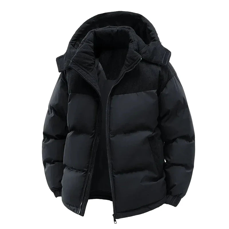 Men's & Women's Winter Quilted Jacket with Hood, Windproof, Loose Fit, Ideal for Leisure