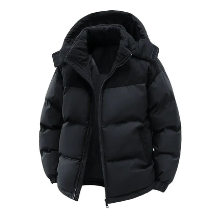 Men's & Women's Winter Quilted Jacket with Hood, Windproof, Loose Fit, Ideal for Leisure