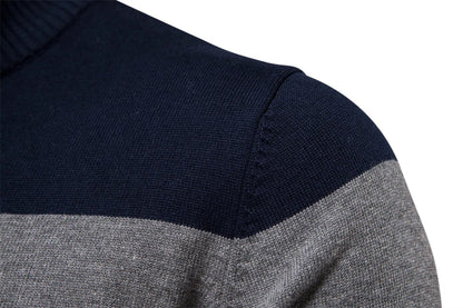 Herren Strickpullover mit Reißverschluss – Stilvoller Streifenpullover für Alltag und Büro