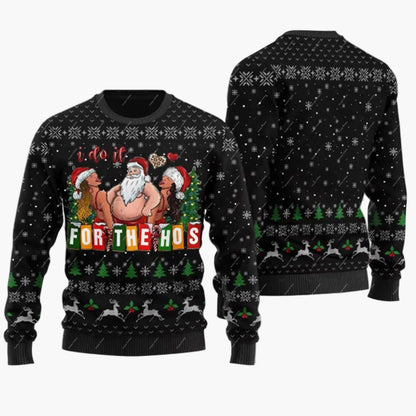 Herren Lustiger Ugly Christmas Sweater Jingle Balls Weihnachts-Pullover – Humorvoller Festlicher Party Pullover