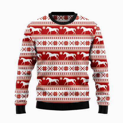 Men's & Women's Funny Horse Head Ugly Christmas Sweater – Christmas Party Knit Pullover