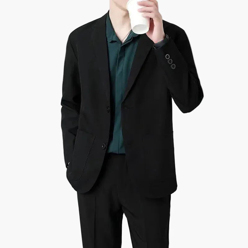 Men's Business Casual Blazer – Modern Single-Breasted Jacket for Office and Everyday Use