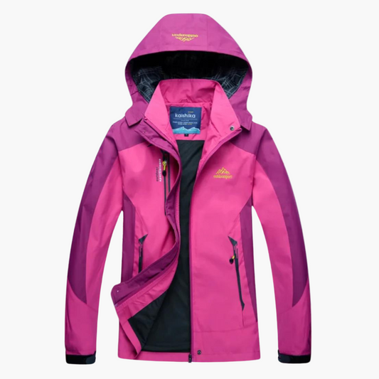 Damen Outdoorjacke Sportlich Wasserdicht Winddicht mit Kapuze – Perfekt für Wandern & Freizeit