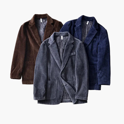 Men's Cord Blazer with Fleece Lining – Classic Casual Jacket for Autumn and Winter