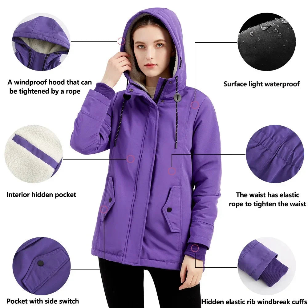 Women's winter jacket with hood – fashionable warm casual jacket for autumn and winter