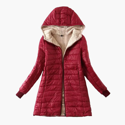 Women's quilted coat with hood – Elegant winter coat for everyday and leisure use
