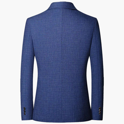 Men's Business Blazer with Check Pattern – Elegant Blazer for Office & Festive Occasions