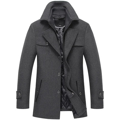 Herren Wintermantel Klassisch Modern – Eleganter Freizeit- und Businessmantel mit Stehkragen