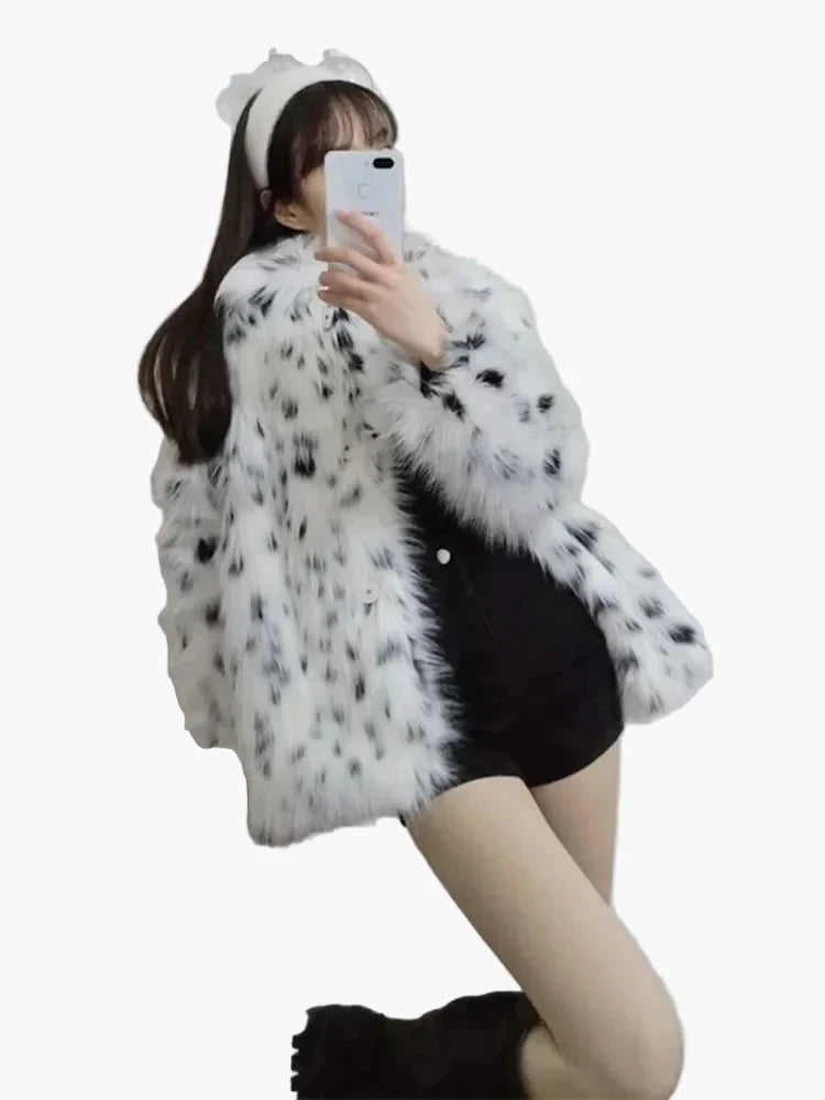 Women's Luxury Winter Jacket Vintage Style – Elegant Fur Look for Special Occasions