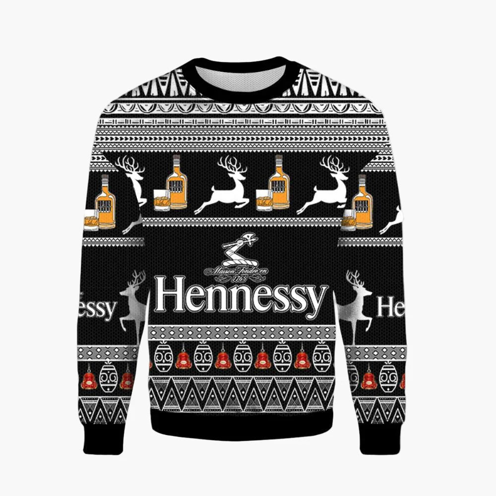 Herren Jägermeister Ugly Christmas Sweater – Party Pullover für Weihnachten und Winter