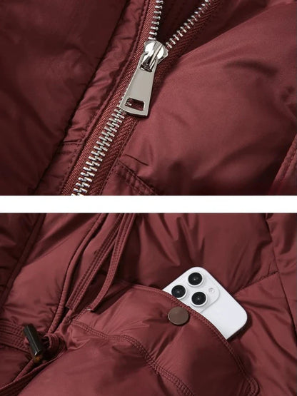 Women's winter jacket with large collar – Elegant, warm quilted jacket for everyday and leisure use