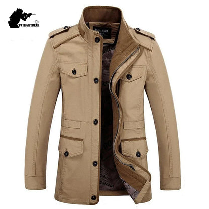 Herren Militärstil Freizeitjacke – Outdoor Übergangsjacke mit vielen Taschen