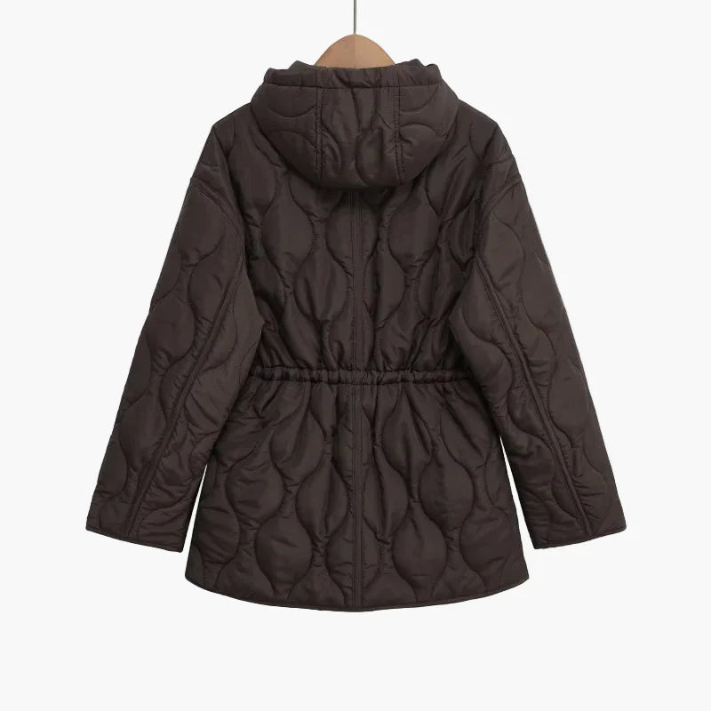 Women's quilted jacket with hood – fashionable transitional jacket for autumn and winter