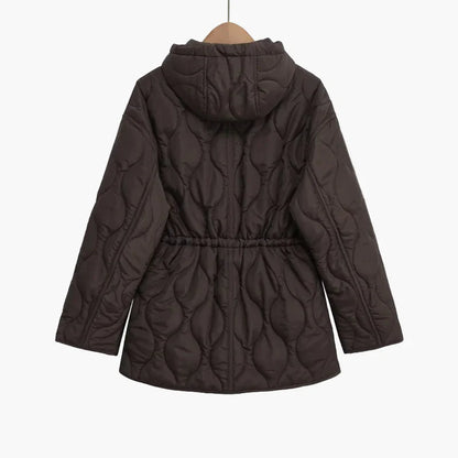 Women's quilted jacket with hood – fashionable transitional jacket for autumn and winter
