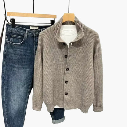 Men's knitted jacket in casual style – casual cardigan for everyday and office