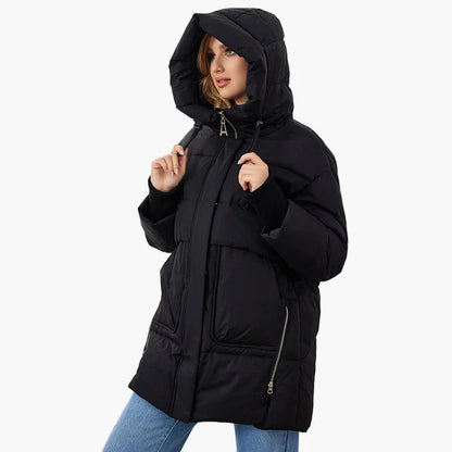 Women's winter quilted jacket with hood – Casual warm outdoor jacket for everyday and leisure use